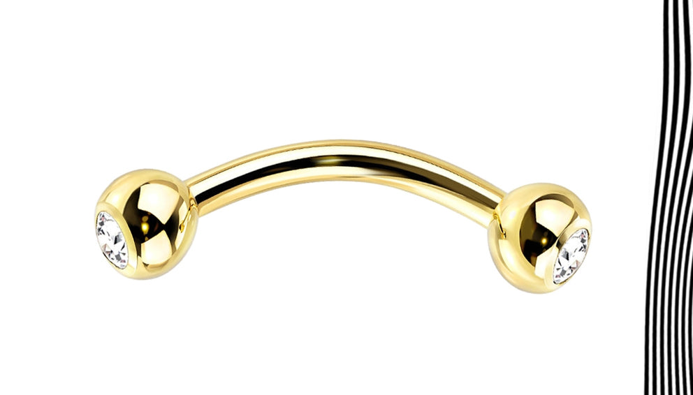 Gold Eyebrow Curved Barbell