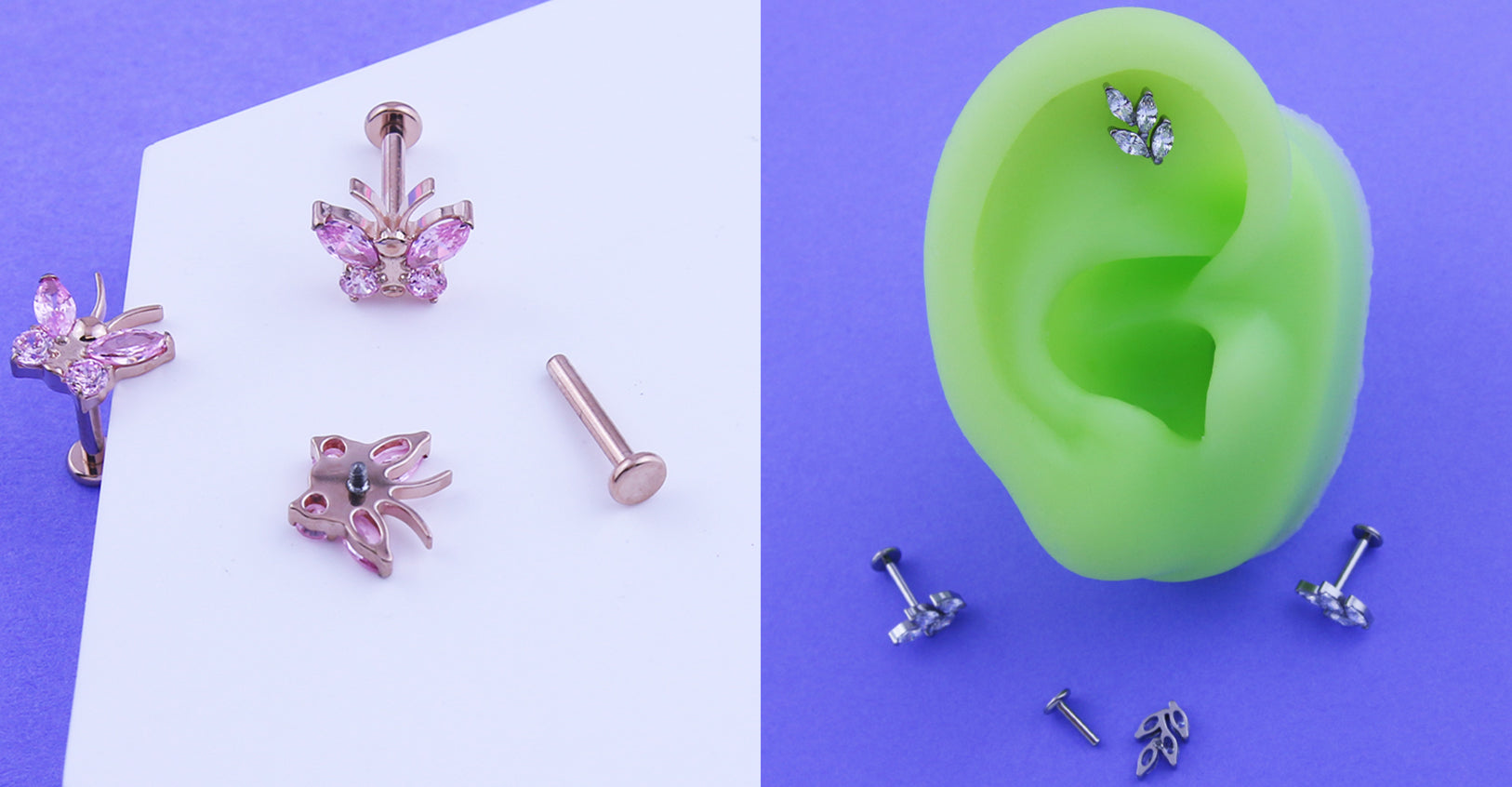 Leaf & Butterfly Flat Piercing Jewelry