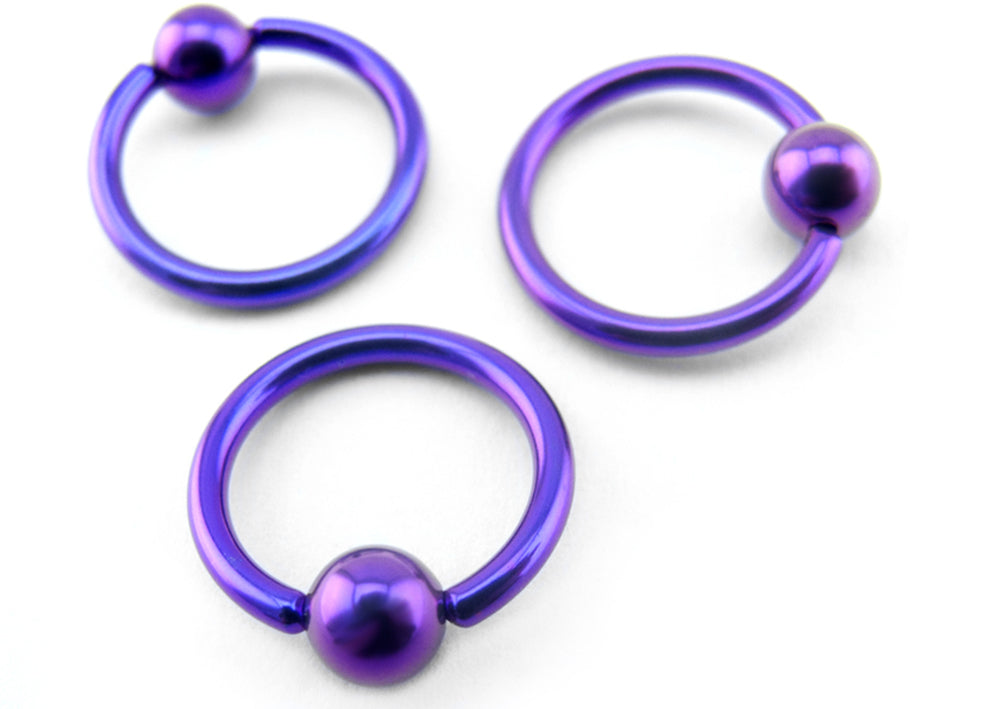 Purple Anodized Titanium Captive Ring