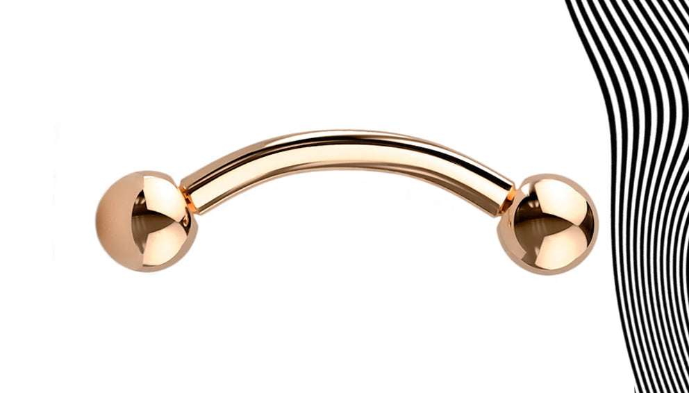 Rose Gold PVD Titanium Curved Barbell