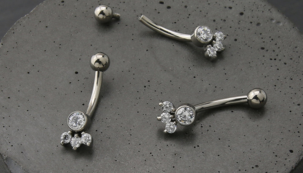 sepal CZ internally threaded titanium curved barbell