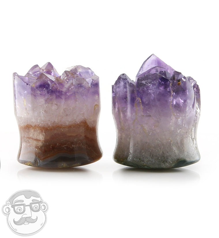 raw amethyst plugs