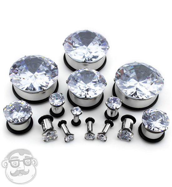 diamond plug earrings