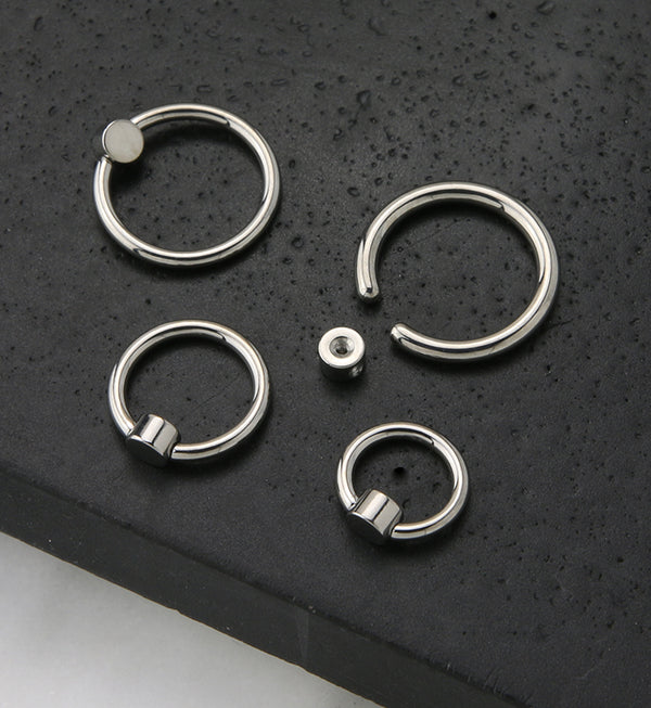 Captive Bead Ring 4pc Lip Septum Piercing & Captive Ring Tool Pliers 14G  16G 