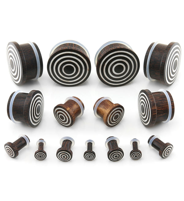 Single Flare Dark Tamarind Wood Plugs X Saba Inlay