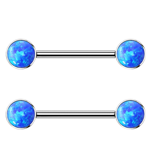 14G Howlite Turquoise Blade Nipple Ring Barbell