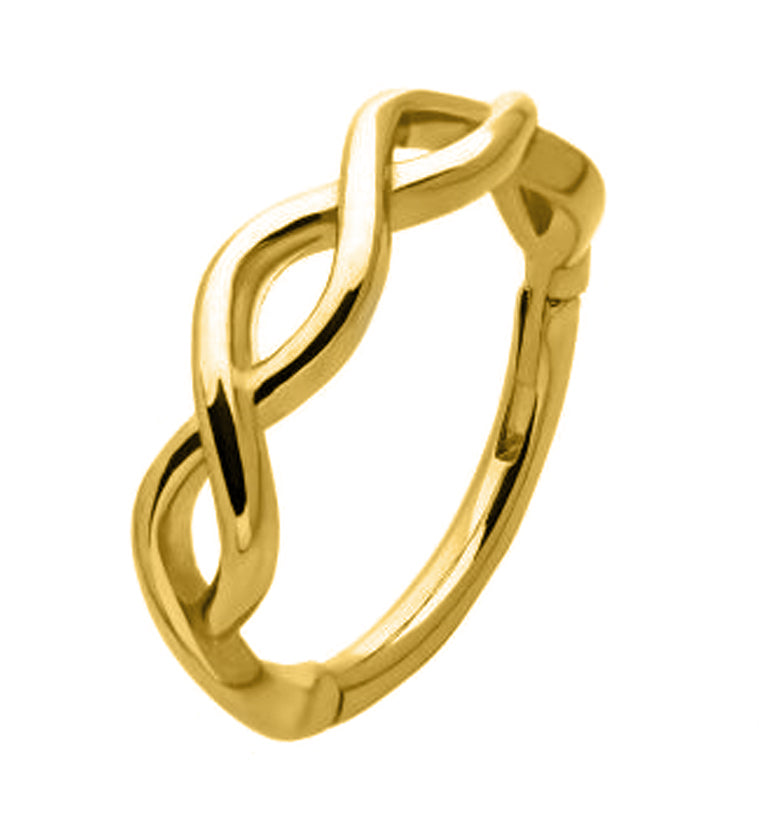 Gold PVD Twisted Hinged Segment Ring | UrbanBodyJewelry.com