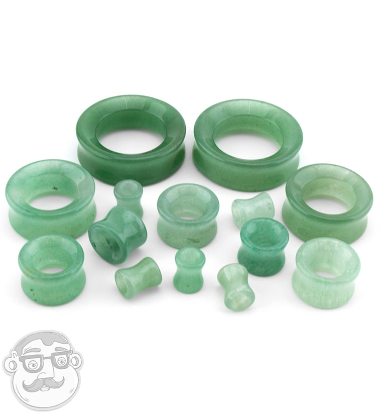 Aventurine Stone Double Flare Tunnels