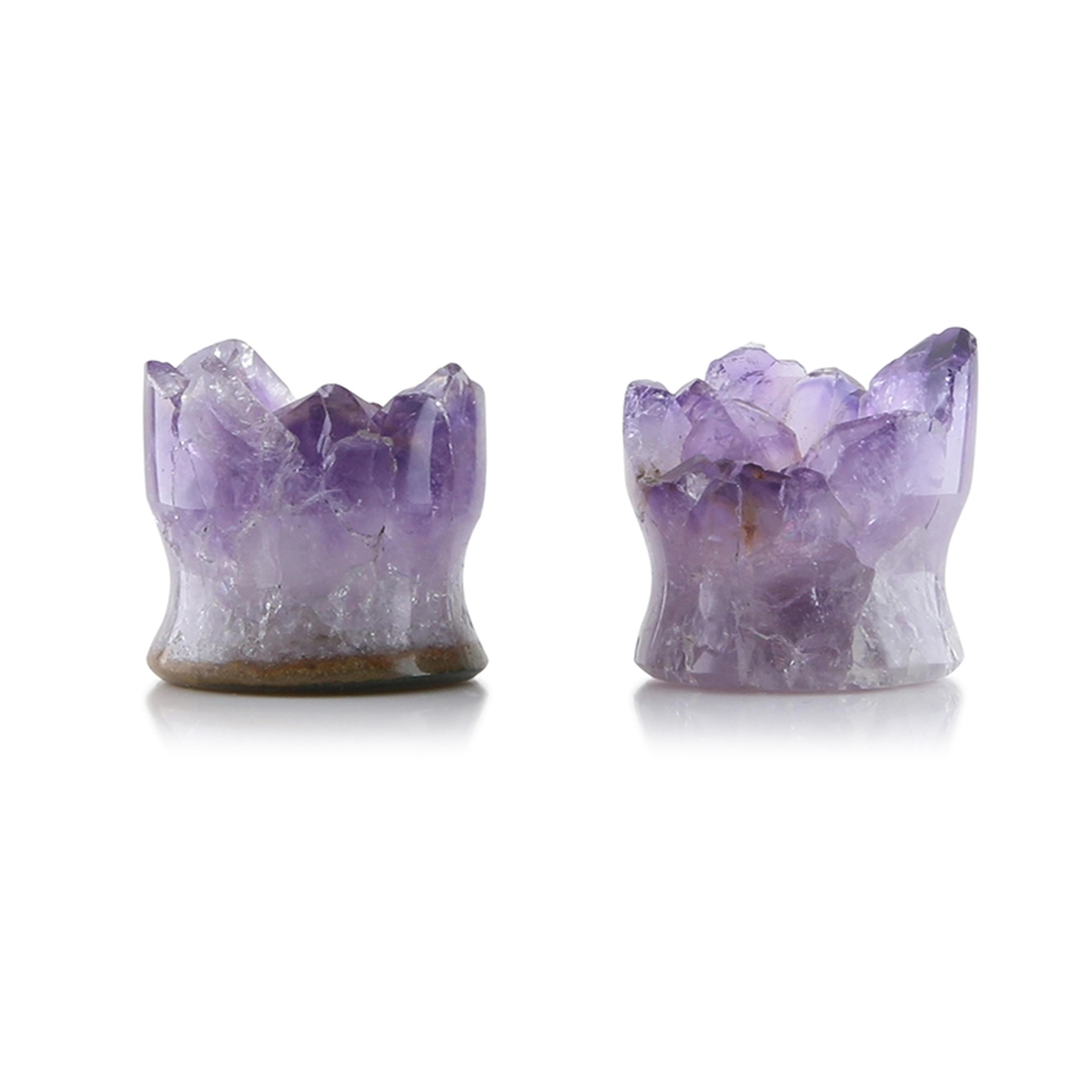 raw amethyst plugs