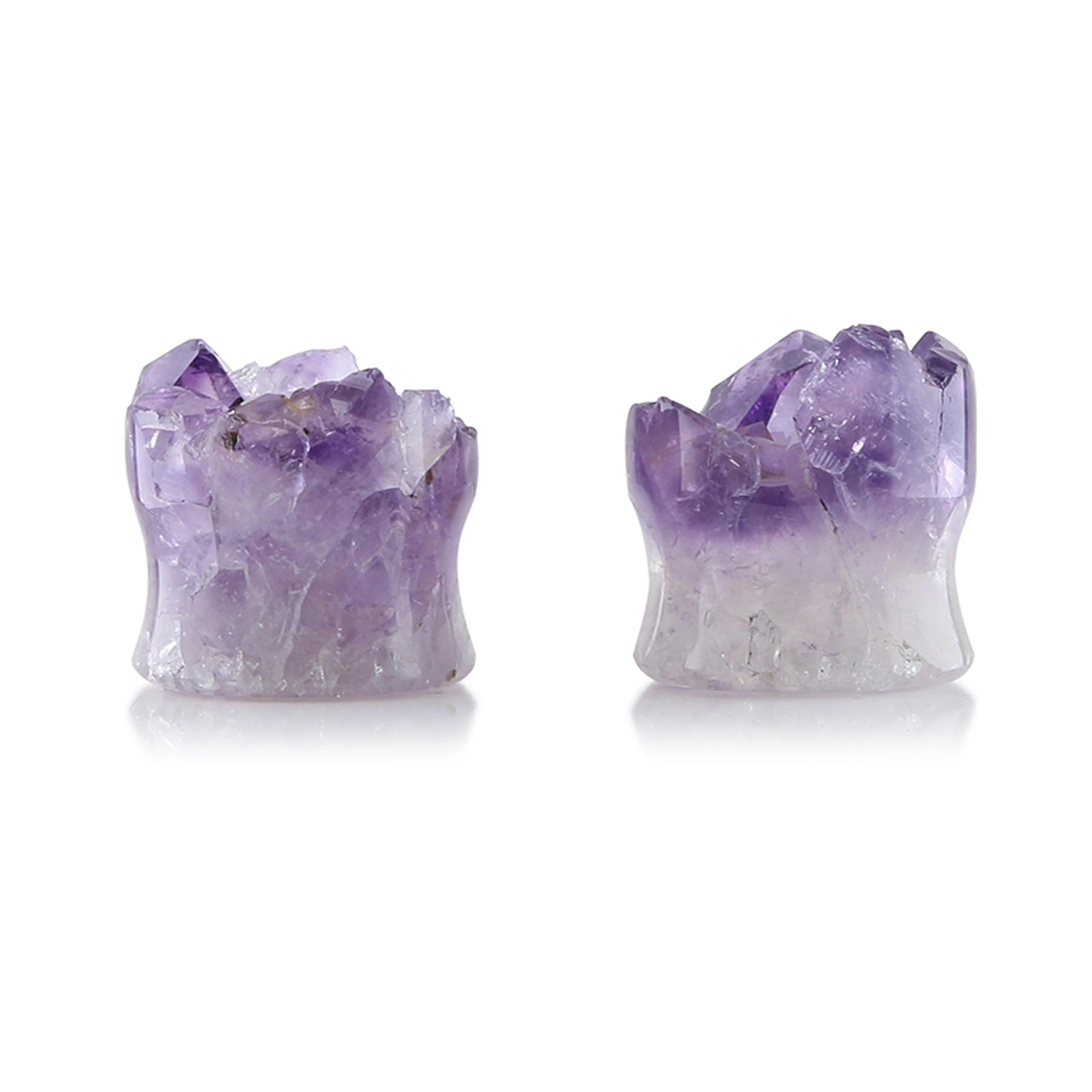 fake amethyst plugs vs real amethyst plugs