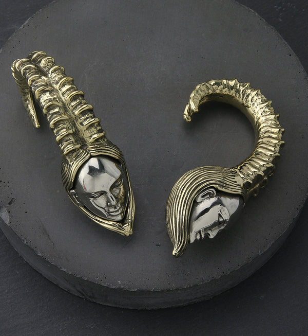 Brass Dragon Ear Weights 8g - BodyMods Jewelry