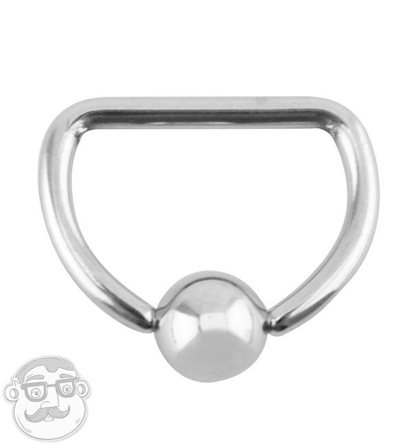 Stainless Steel Captive Ring with Hematite Bead | UrbanBodyJewelry.com