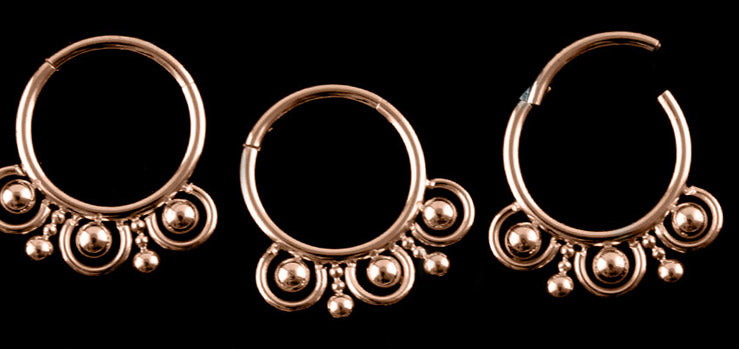 Rose Gold Tribal Hinged Segment Ring