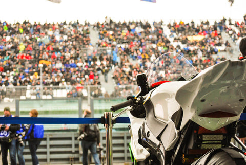 motorcycle racing event picture of bike and audience