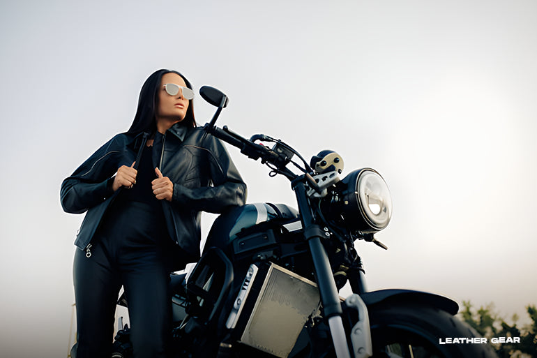 a lady is wearing maximo moto motorcycle gear