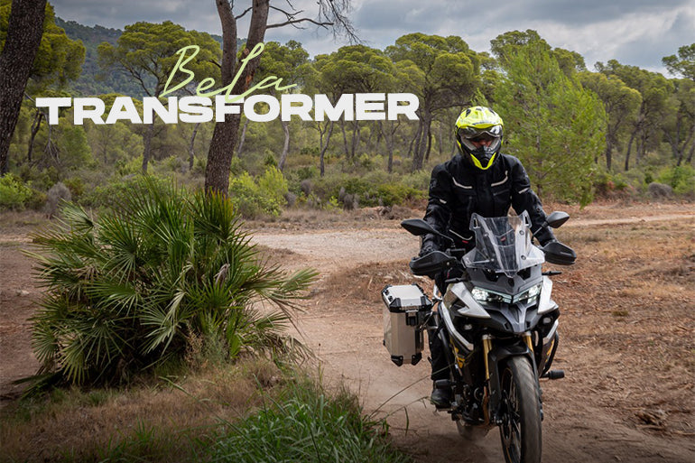 a male bike rider wearing a maximo moto bela transformer motorcycle jacket.
