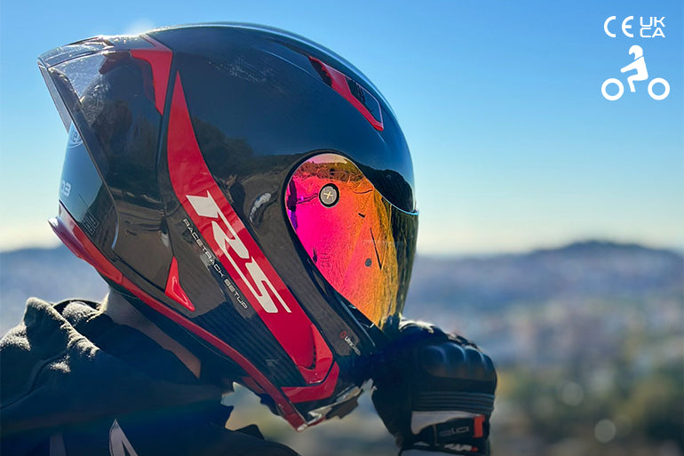 a male rider is wearing stylish motorcycle helmet