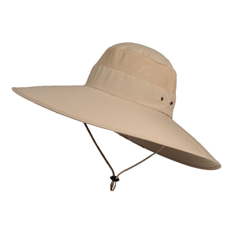Enlarged Brim Men'S Fisherman Hat Waterproof Outdoor Sun Hat Sunscreen Mountaineering Hat