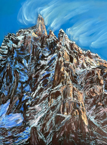 Cresta di Jetoula by soft pastels- mountain artist Martina Diez-Routh