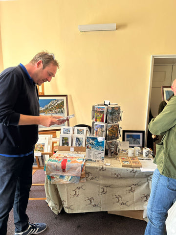 Visitors at my stand at the Open House Manor House Library 250 years old!