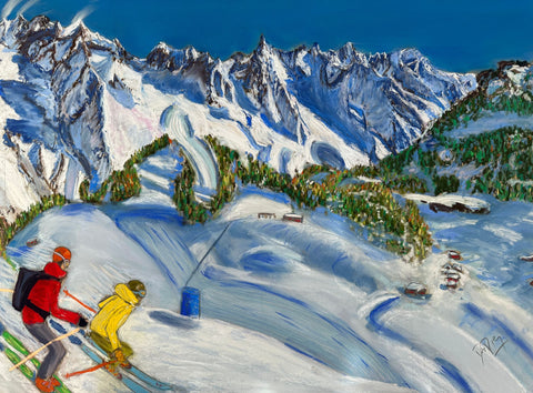 Two skiers in Courmayeur