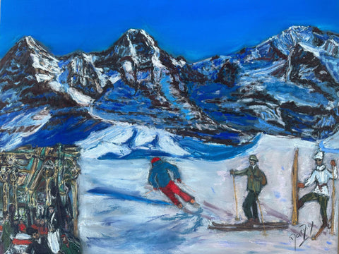 Time Capsule painted for the Ski Club of Great Britain by Martina Diez-Routh