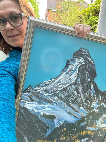 Martina with the Matterhorn Soft Pastels Painting