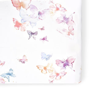 Oilo BUTTERFLY FLORAL CRIB SHEET
