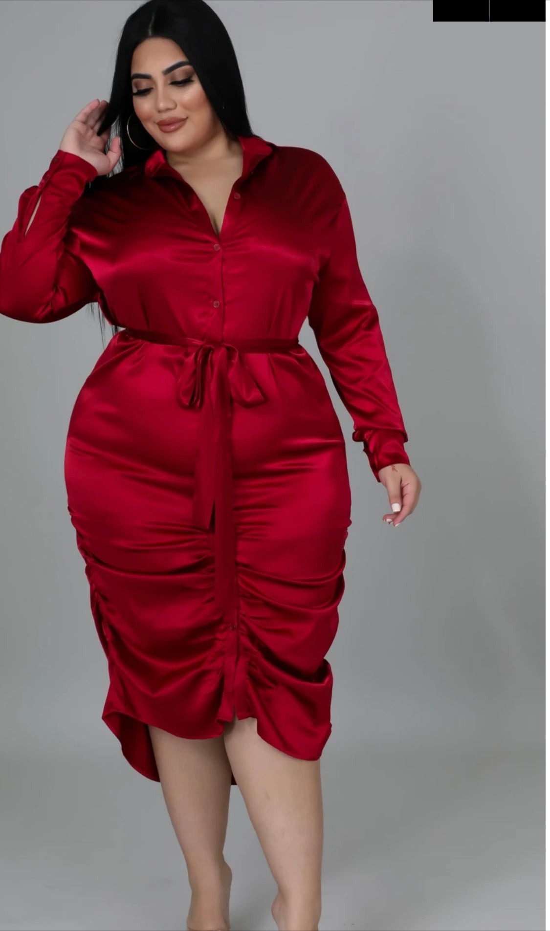Silky Plus size red dress Curve women dress holiday's dress – Blush Fashion  Boutique Women