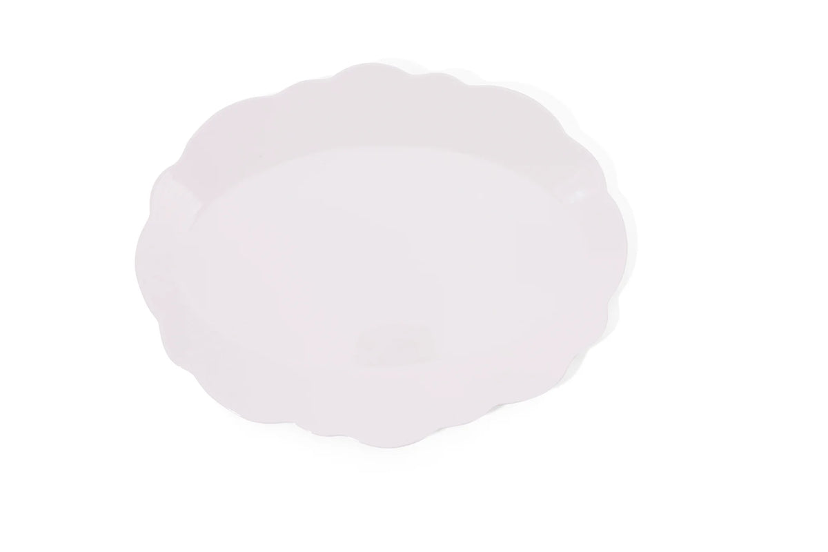 Scalloped Melamine Oval Serving Dish — Village Design Studio