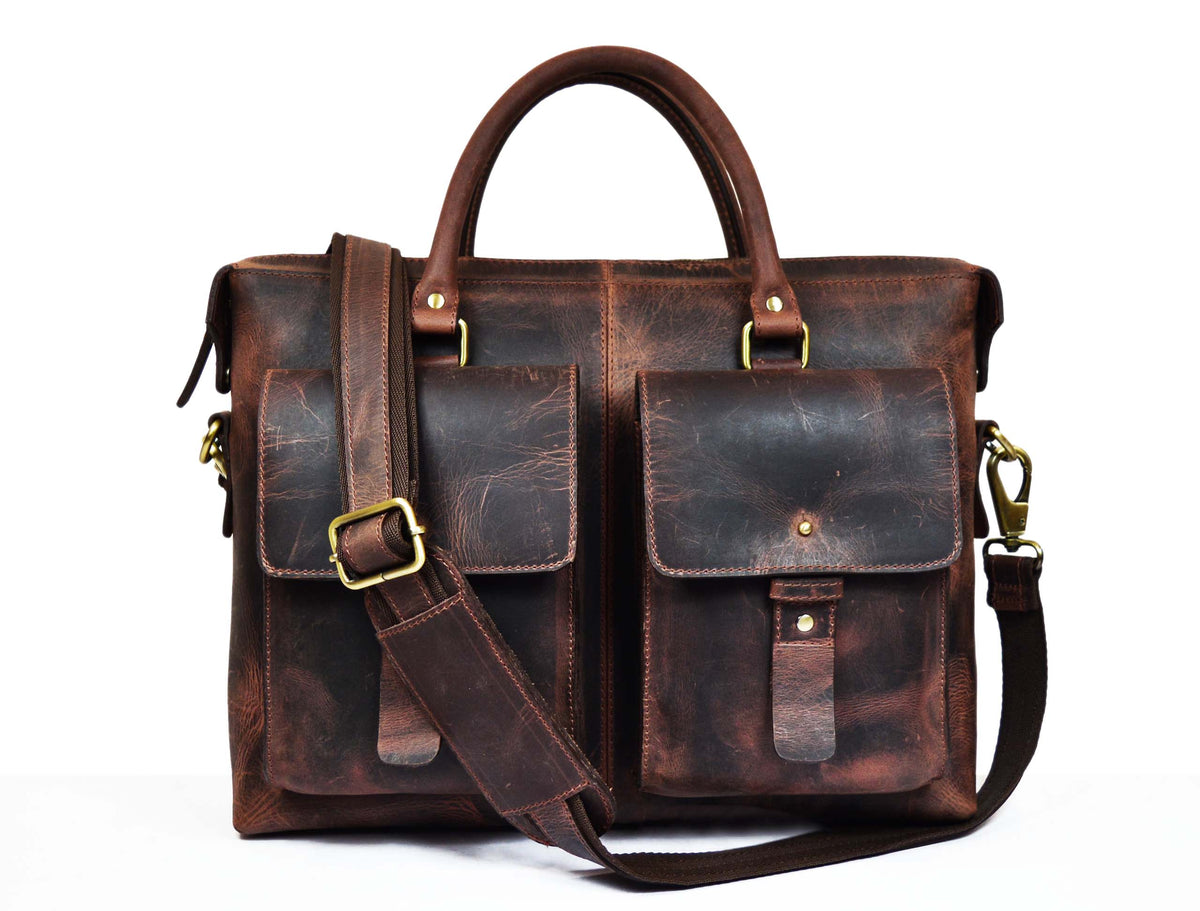 Rustic Brown Portfolio Bag – BLINK LEATHER