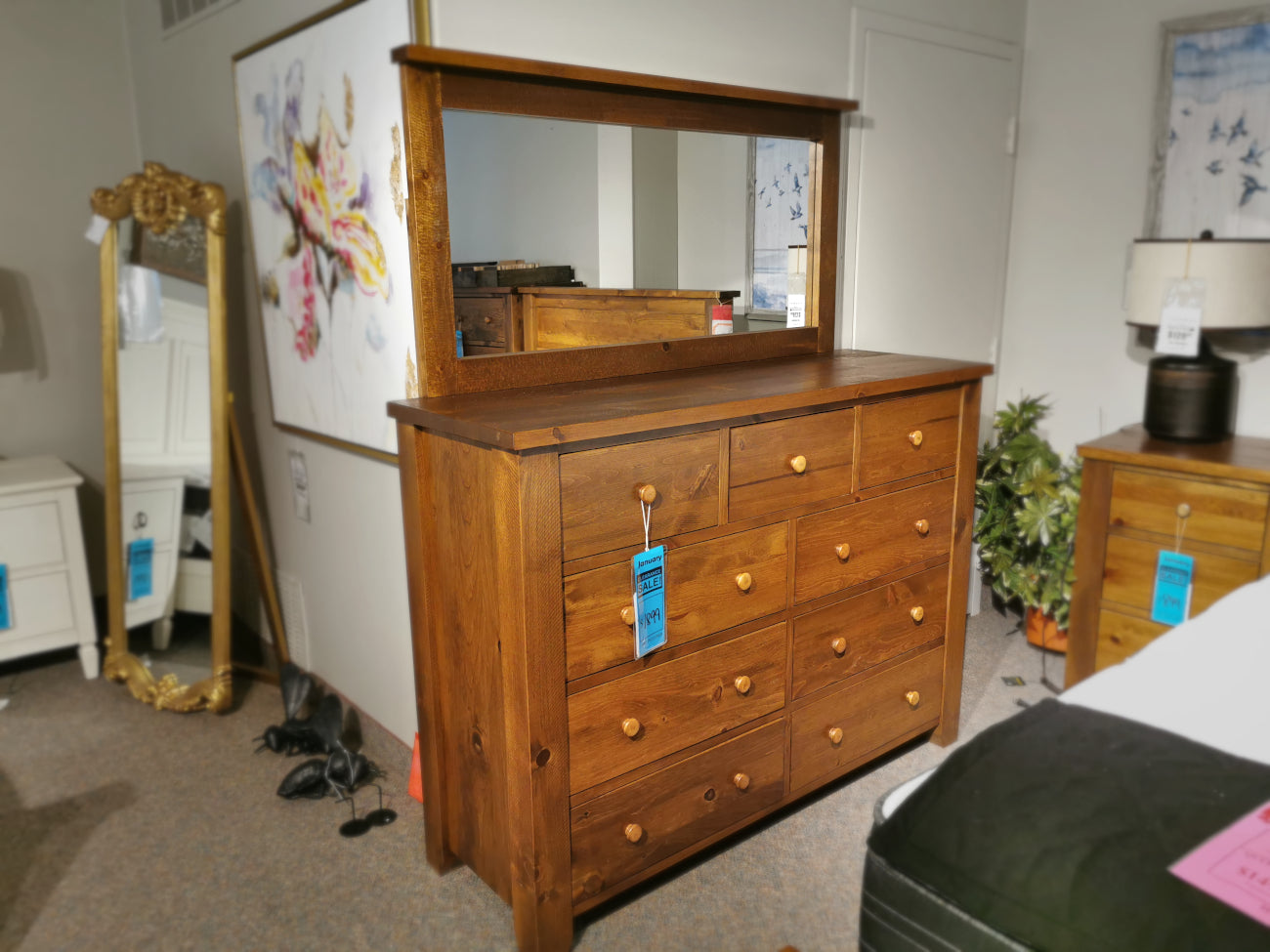 850 Rough Sawn 9 Drawer Mule Chest Conway Furniture