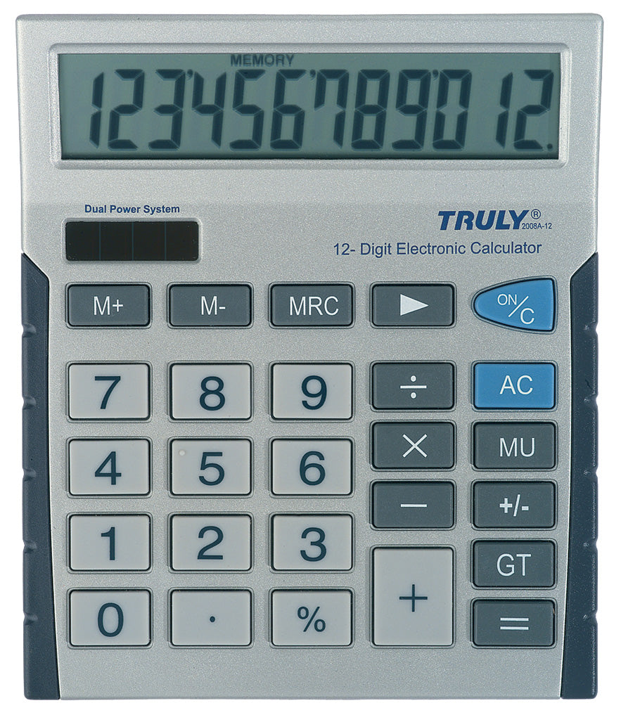 Calculatrice Bureau 12 chif. TRULY 866T-12 - 9 x 13 cm