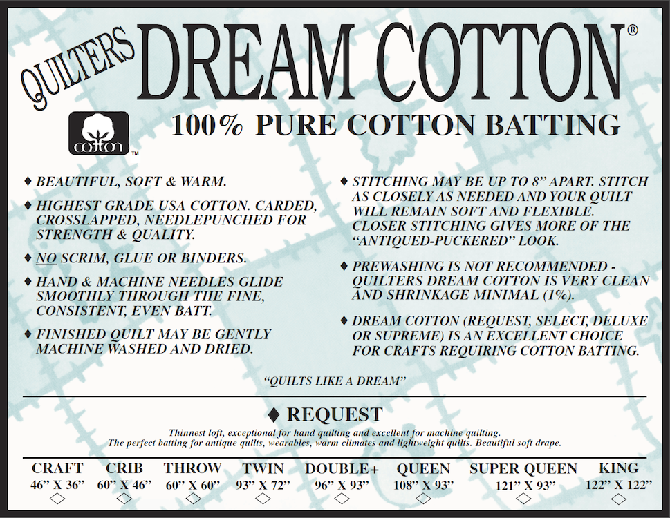 Batting Sweet Dreams Cotton Stuffing