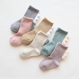 Thicken Solid Knee Socks for Girls Coral Fleece Kids Long Socks Winter Warm Children's Socks for Boys Dinosaur Design