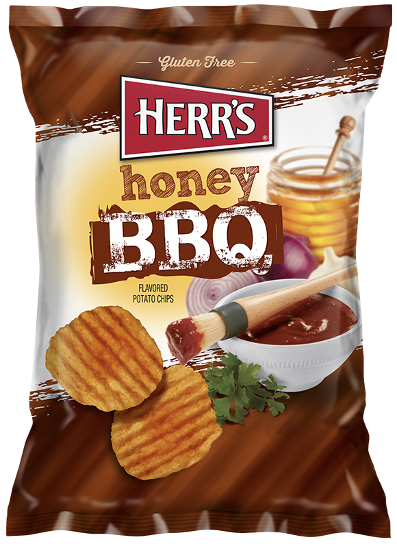 Honey BBQ Ripple Potato Chips - Herrs product image