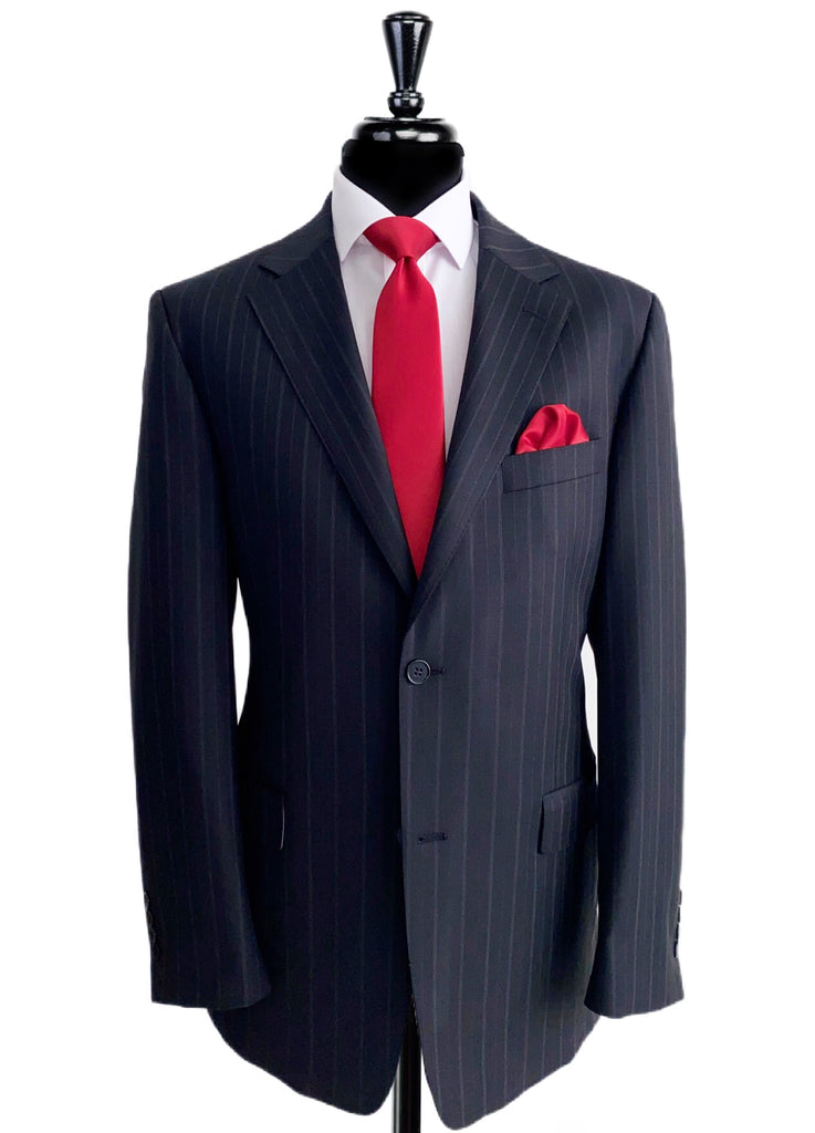 Men's Diagonal Zip Front Suit Jacket in Light Grey, Cardinal Red, Dark Navy  Blue, & Basic Black.