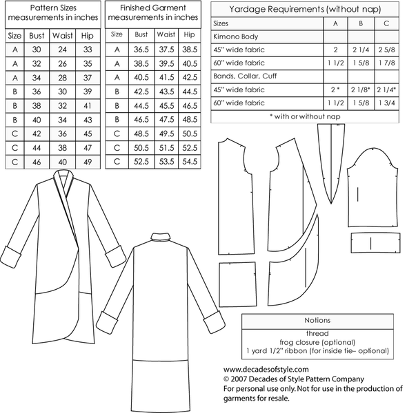 1920s Art Deco Coat with constrasting trim - pattern #2001 – Decades of ...