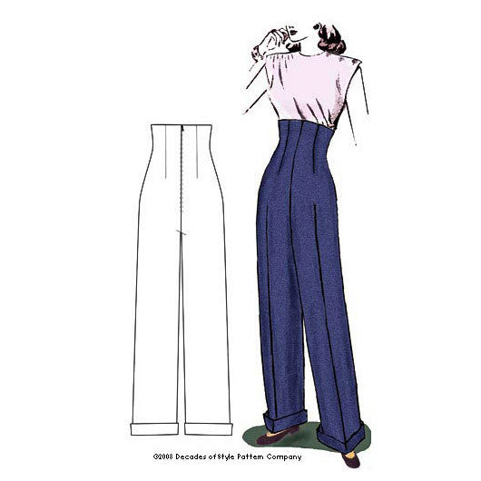1940s high waisted trousers