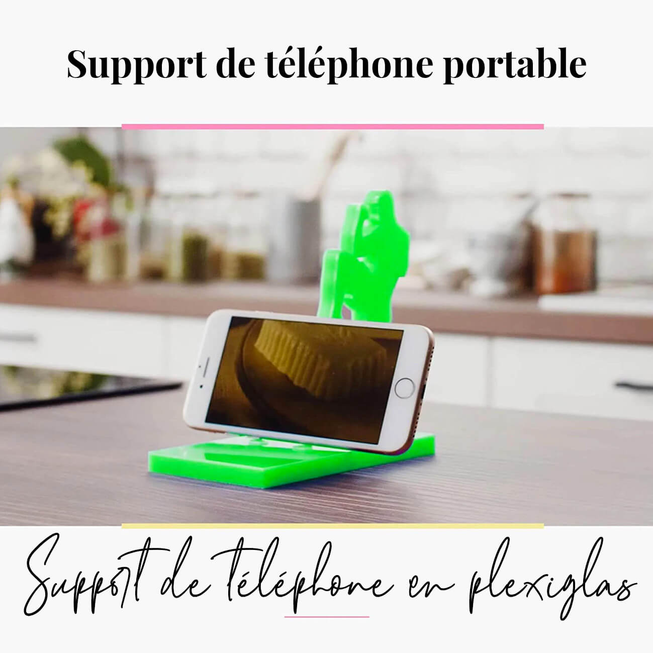 Support de Bureau pour Téléphone Portable/Smartphone en Verre