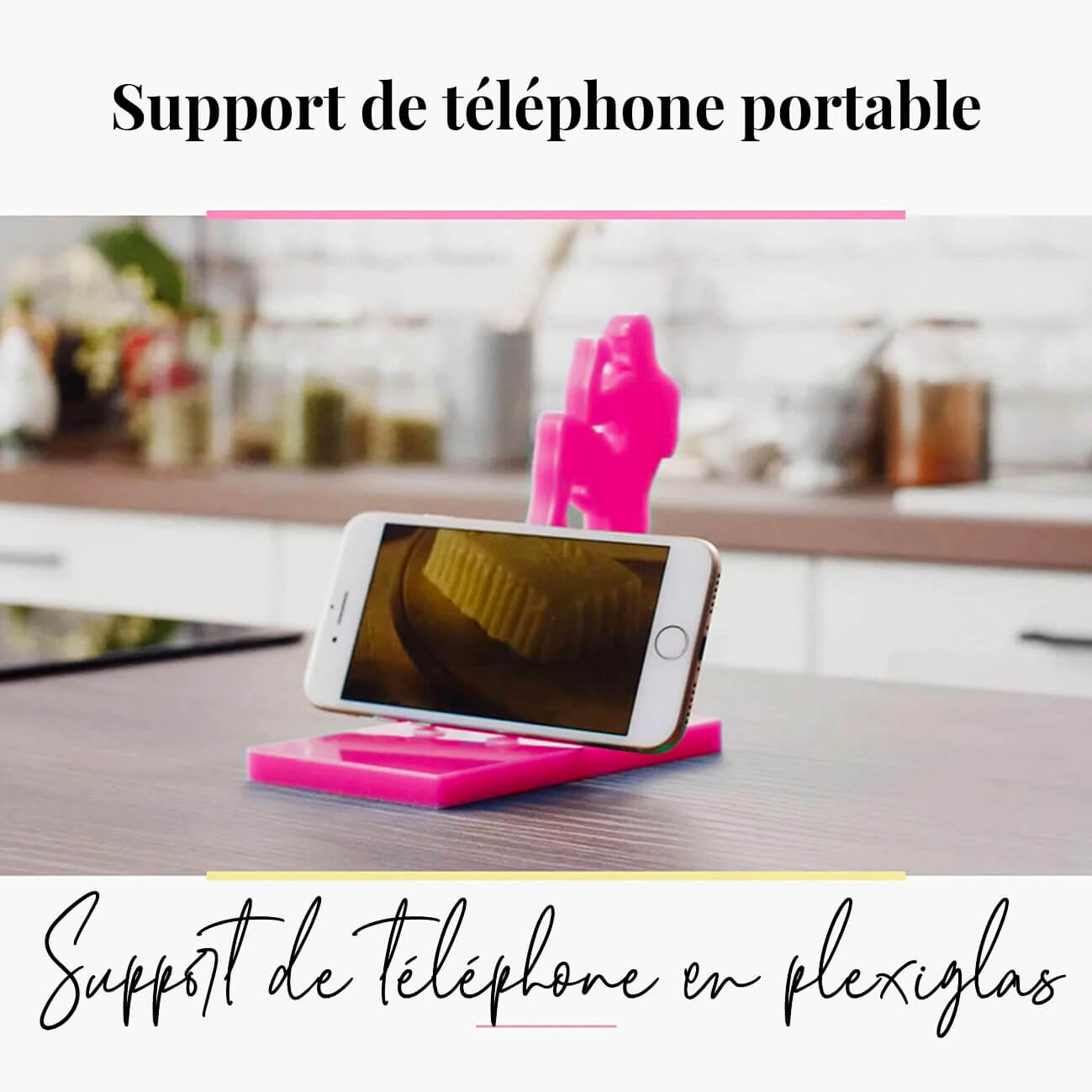 Support de Bureau pour Téléphone Portable/Smartphone en Verre