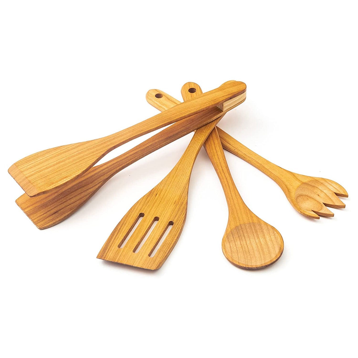 4 PC OLIVE-WOOD UTENSIL COOKING SET - DEAR DACY