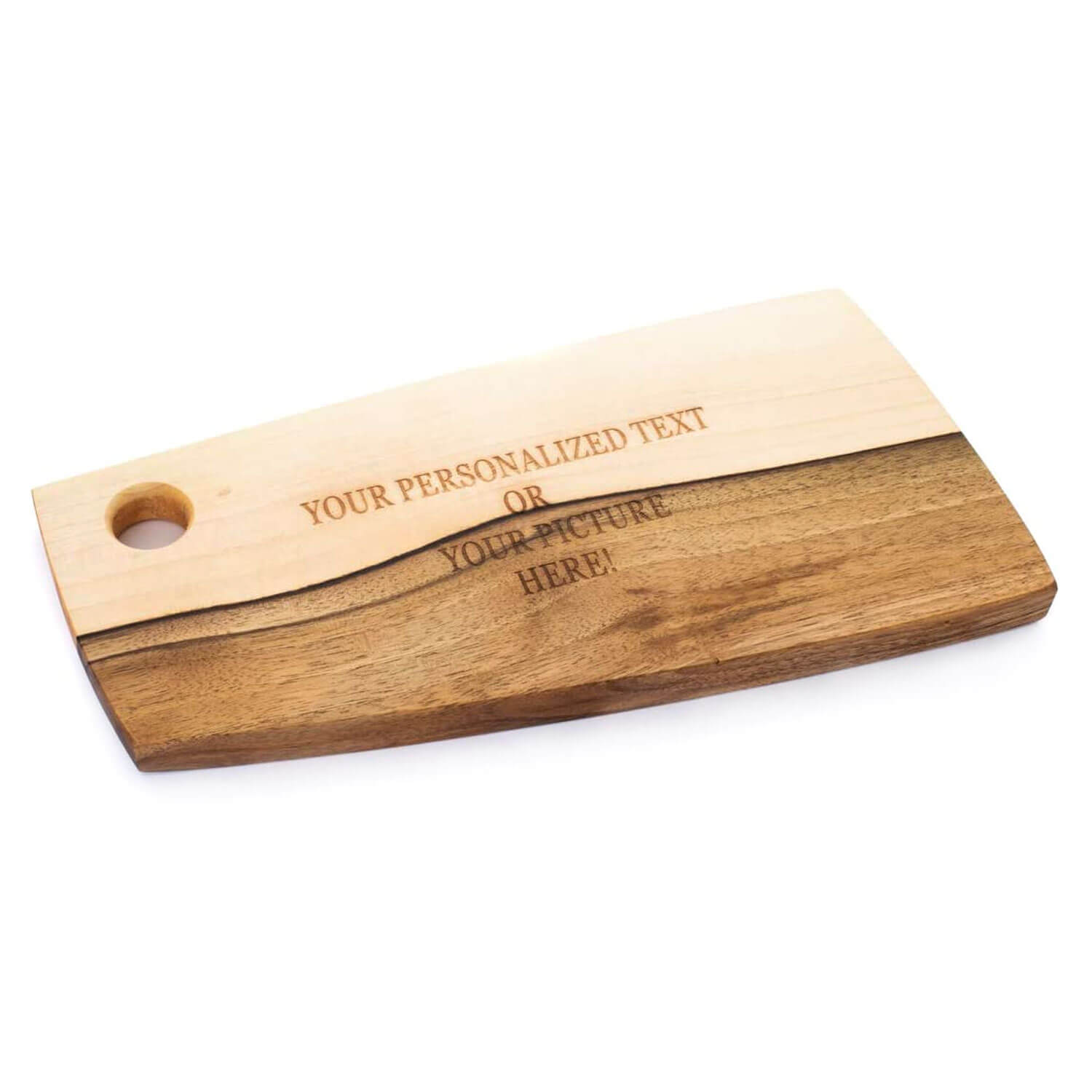 Tagliere in legno con incisione personalizzata - Legno massello di noce 36  x 18 cm
