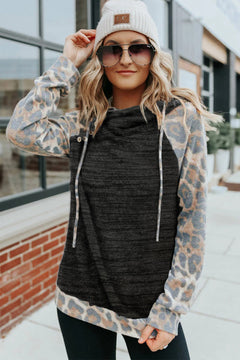 Brushed Leopard Contrast Hoodie