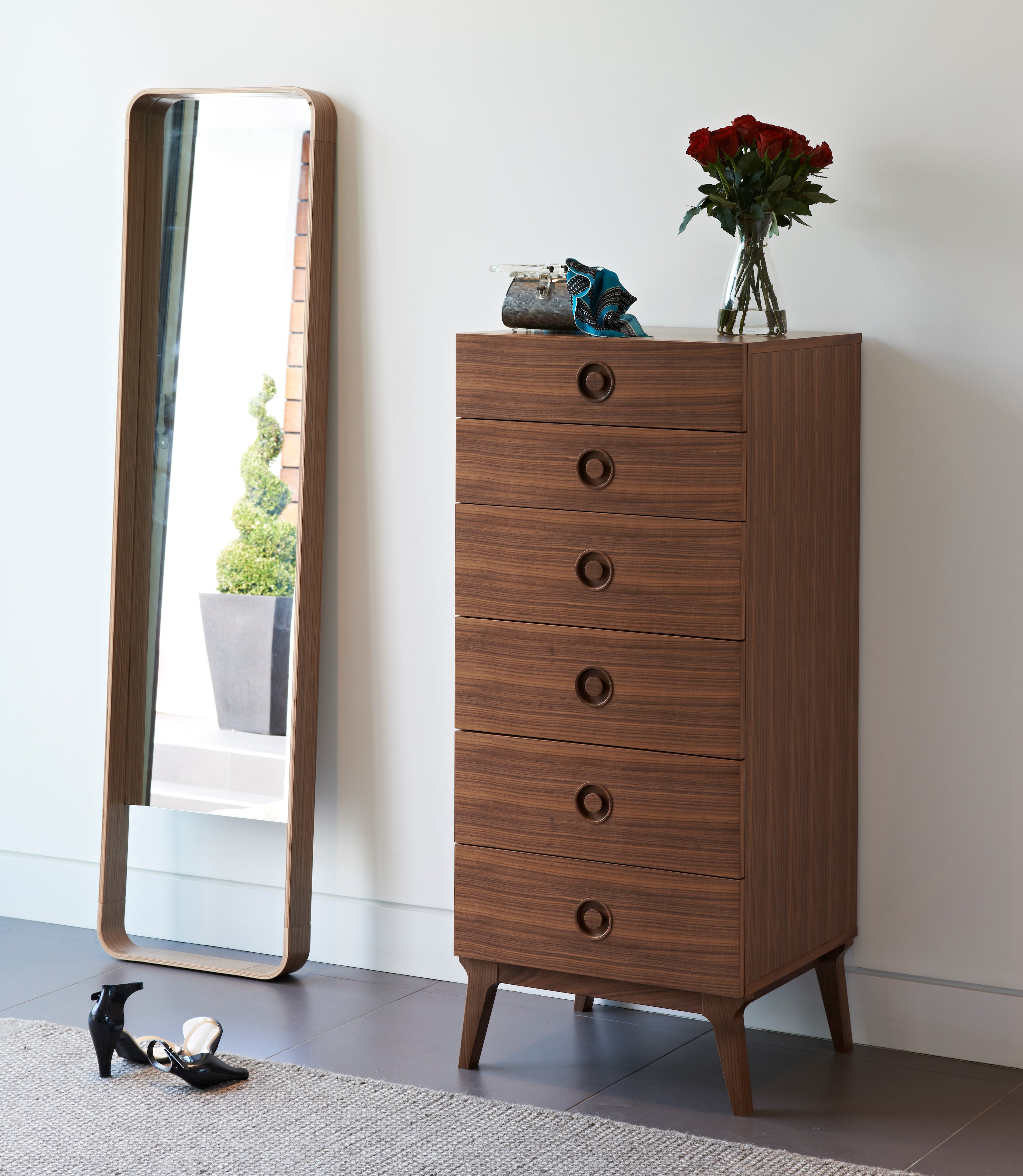 Valentine Tallboy in Walnut Stain - contemporary storage