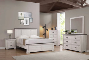 Leighton Cream/Brown Panel King Bedroom Set