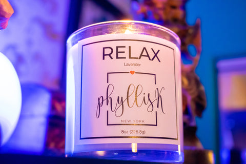 Relax Scented Soy Candle by PhyllisK New York 8oz