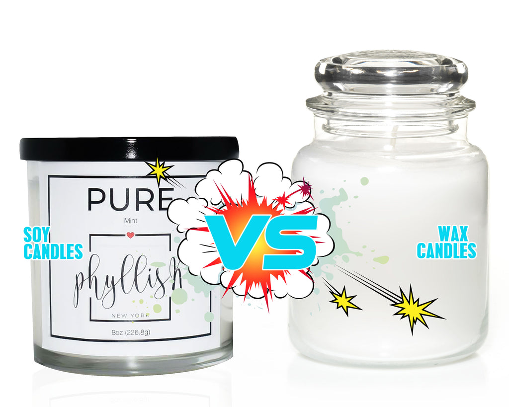 Learn the difference between Soy Candles versus Regular Candles in the PhyllisK New York Blog "Scent-ual"