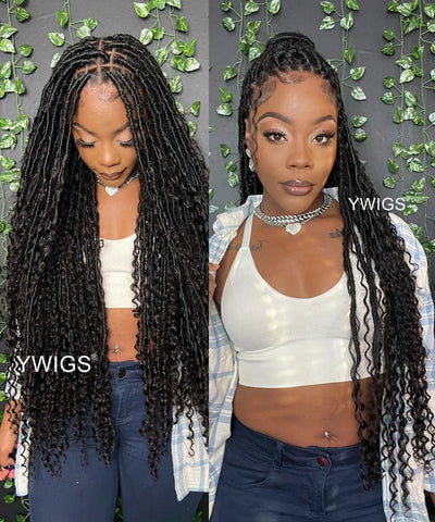 TOP 25 Boho Knotless Braids Hairstyles for 2024 – Ywigs