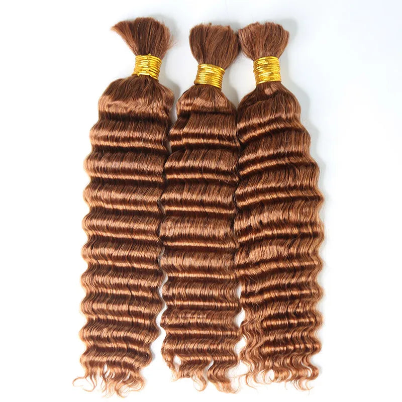 27 Honey Blonde Deep Wave Bulk Hair Extensions for Braiding – Ywigs